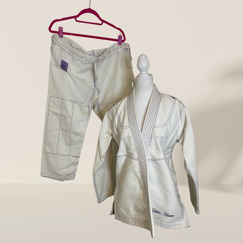 Black Eagle Special Edition Jiu Jitsu Gi Kimono White/Purple Size F4